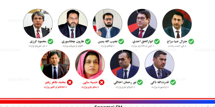 د ملي امنیت رییس په ګډون؛ شپږو نوماند وزیرانو له ولسي جرګې د باور رایه تر لاسه کړه
