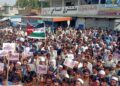 پر فلسطین د اسراییلو د بریدونو پر ضد ننګرهار کې لاریون وشو