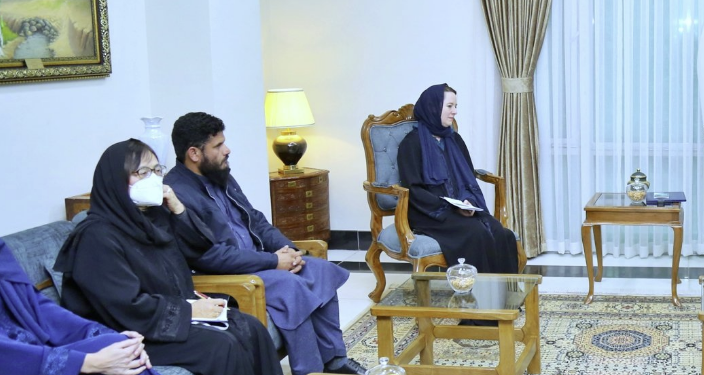 د بهرنیو چارو سرپرست وزیر د کډوالۍ سازمان له رییسې سره کتلي