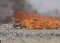 خوست کې ۹ ټنه خوراکي او غیر خوارکي توکي سوځول شوي