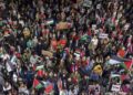 ایټالیا کې د فلسطین په ملاتړ ستر لاریون څلور ورځې دوام درلود